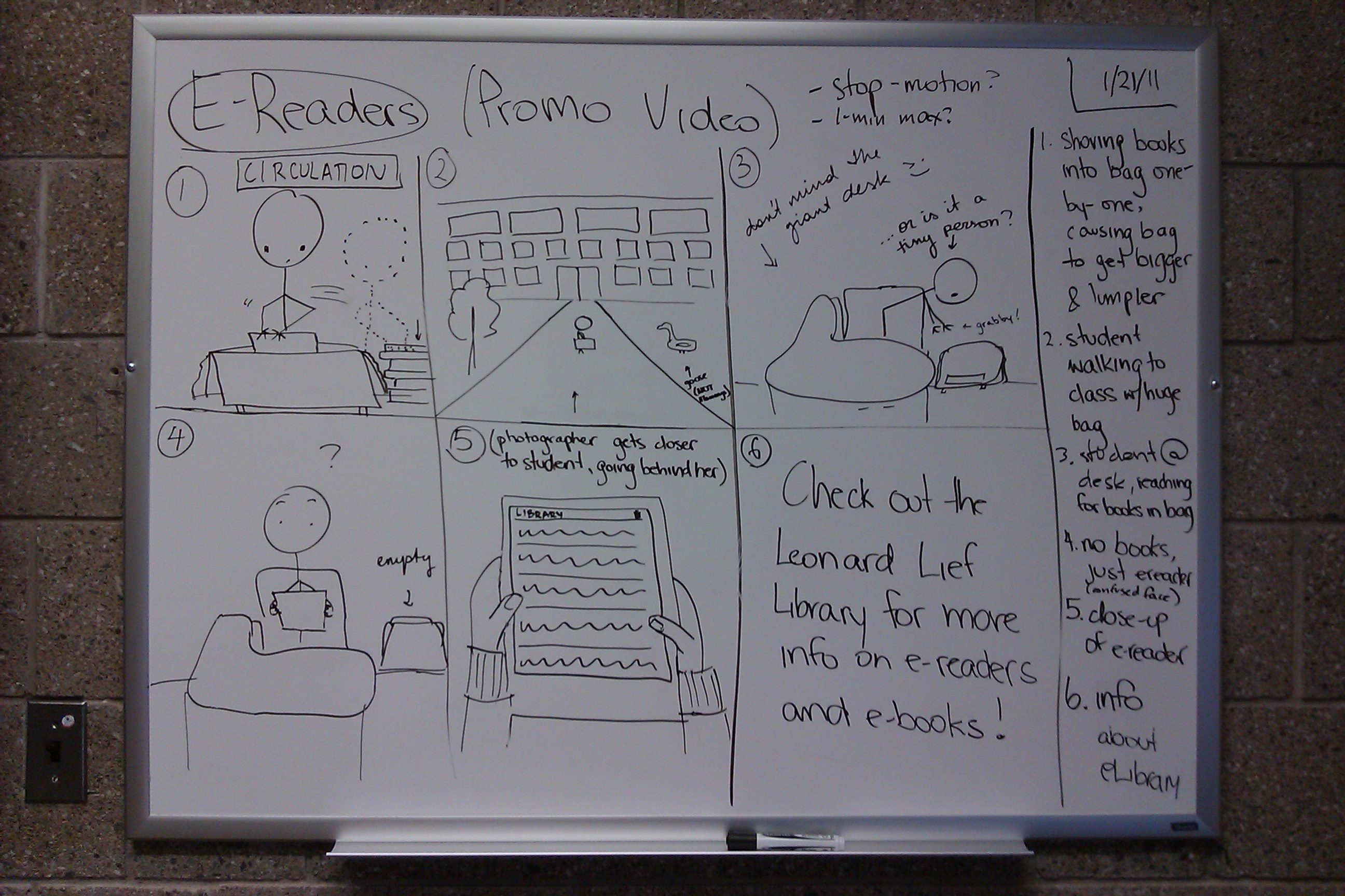 Storyboard paneling on whiteboard